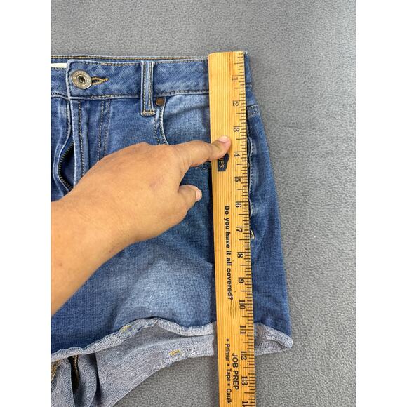 Bullhead Denim Pacsun‎ Juniors Denim Jean Shorts Distressed Dark Wash Size 5 - Picture 4 of 7